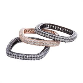 Pewter and Rose Gold Stack Rings