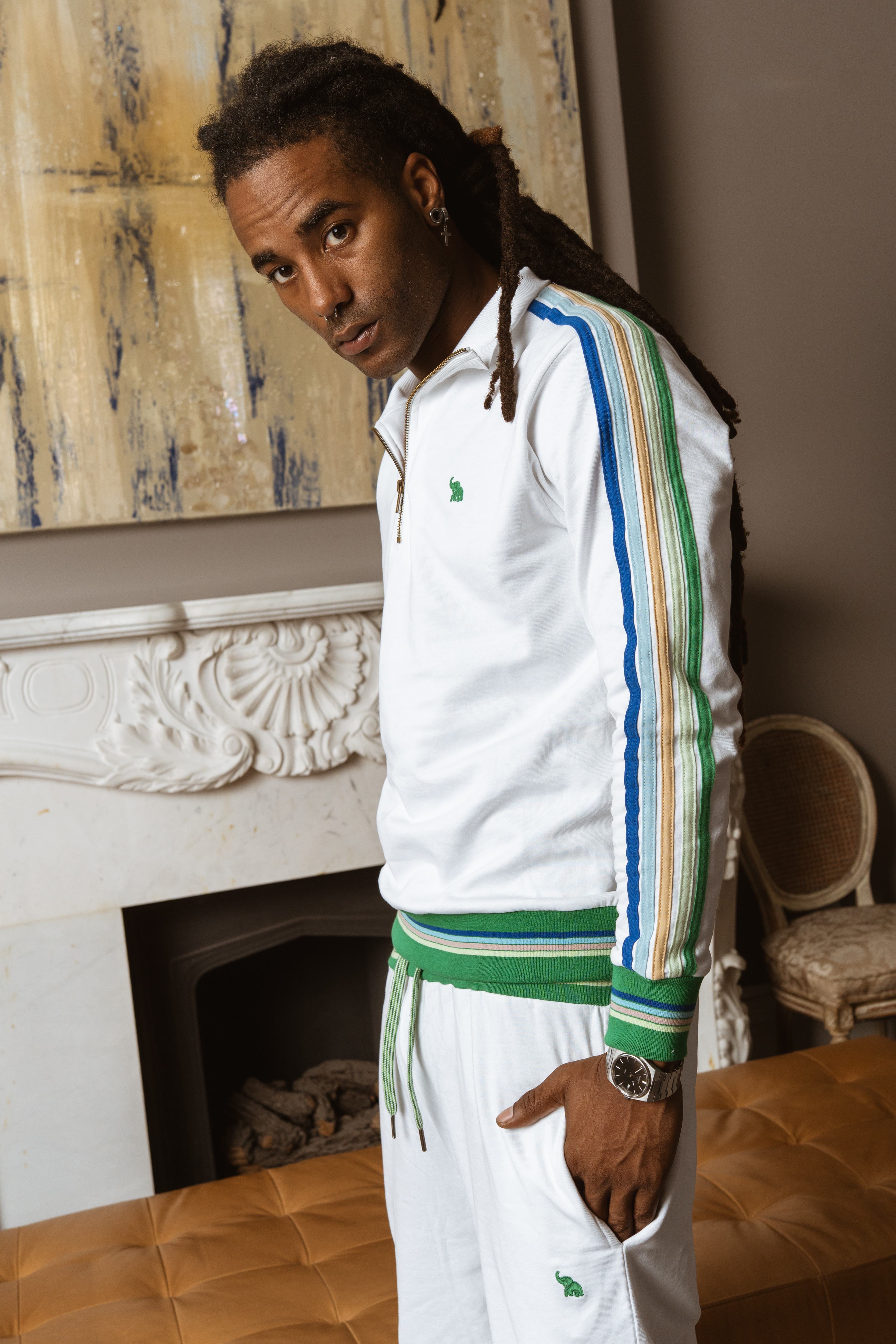 Drift Vintage Shoulder Stripe Half Zip Pullover