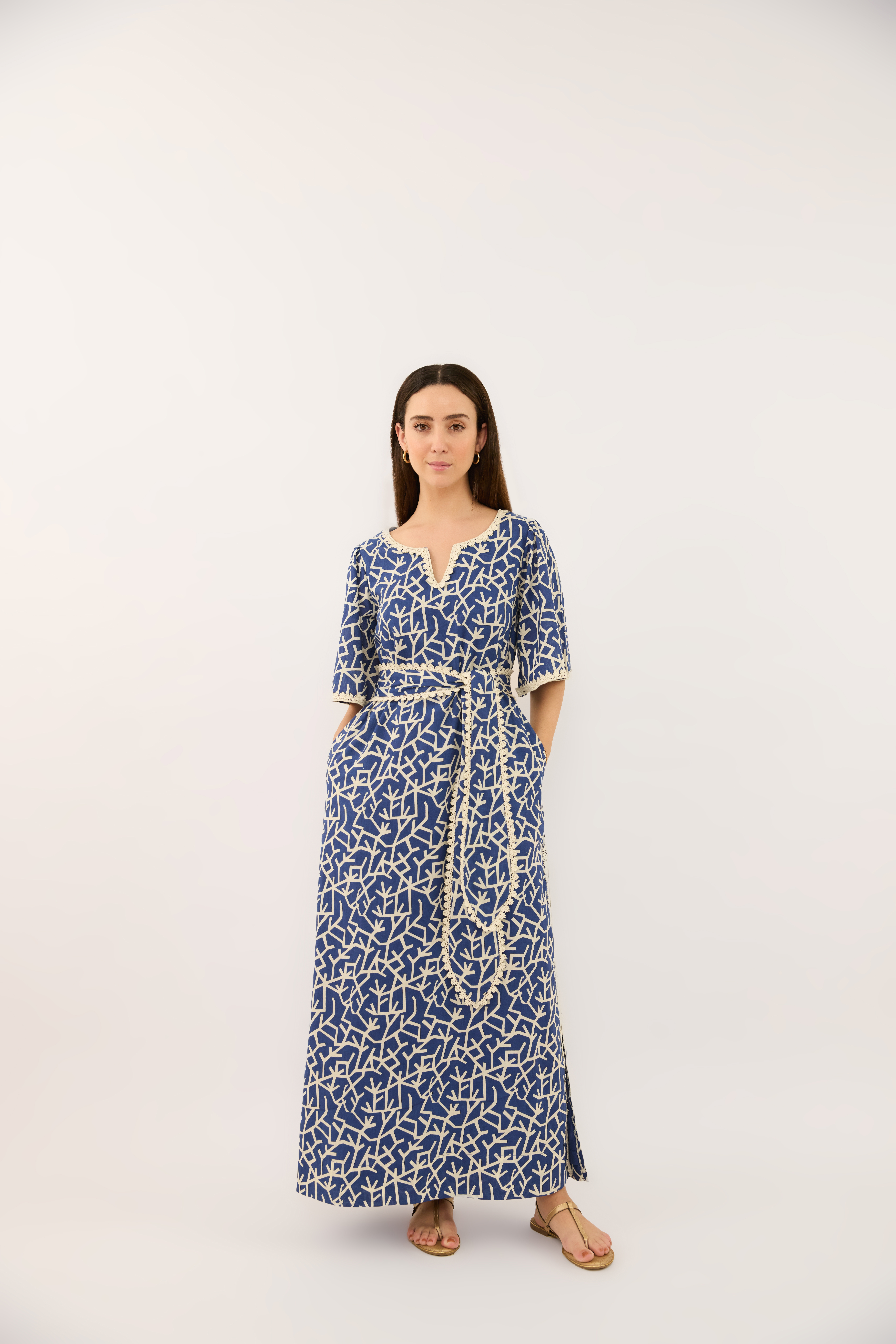 ORGANIC COTTON CAMBRIC 60S KAFTAN, LINED