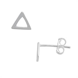 Silver Triangle Stud Earrings