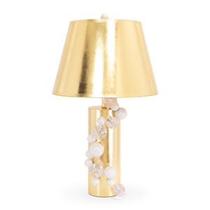 Buble' Table Lamp (White) with 12x18x12 Gold Foil Shade