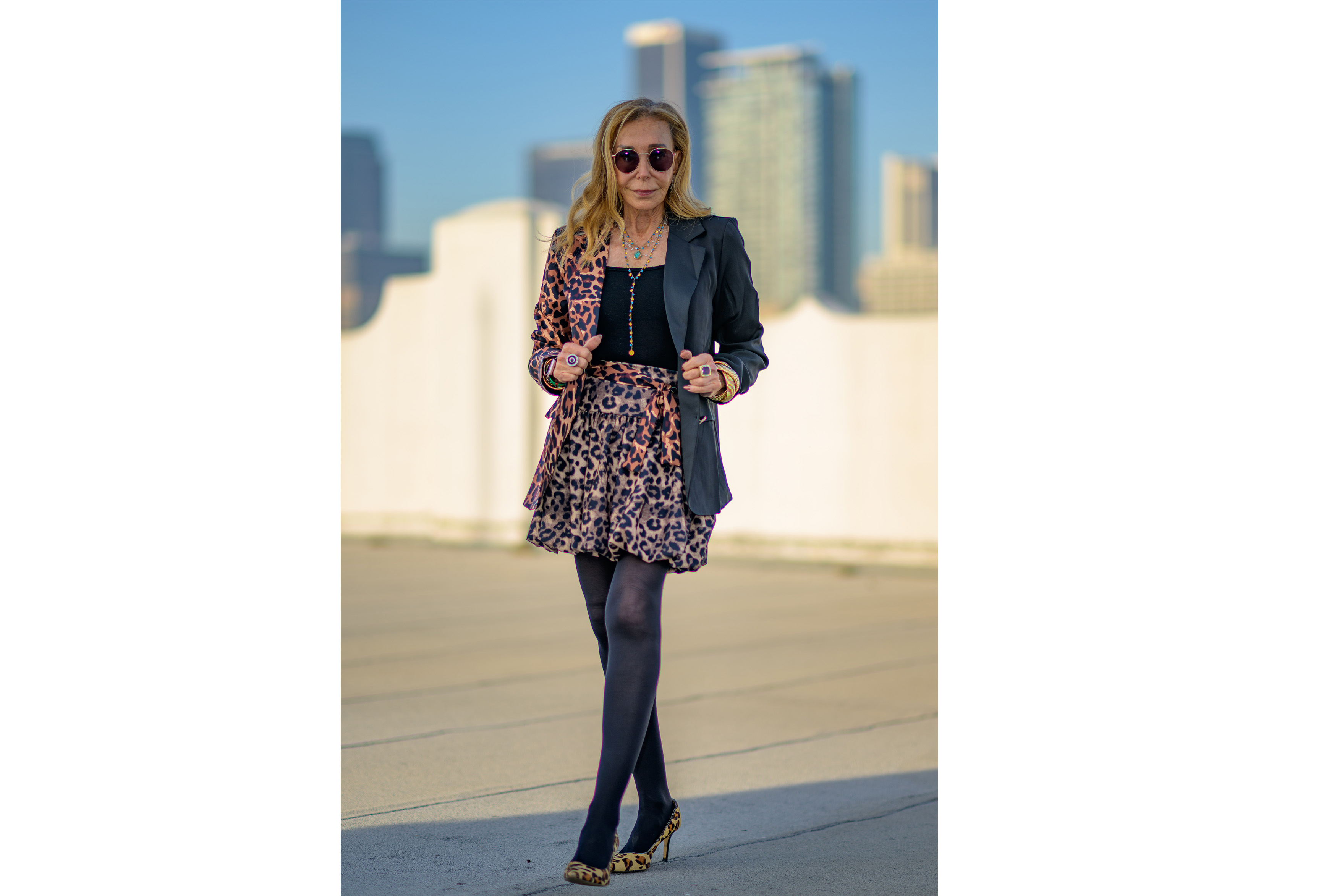 Black And Leopard Blazer