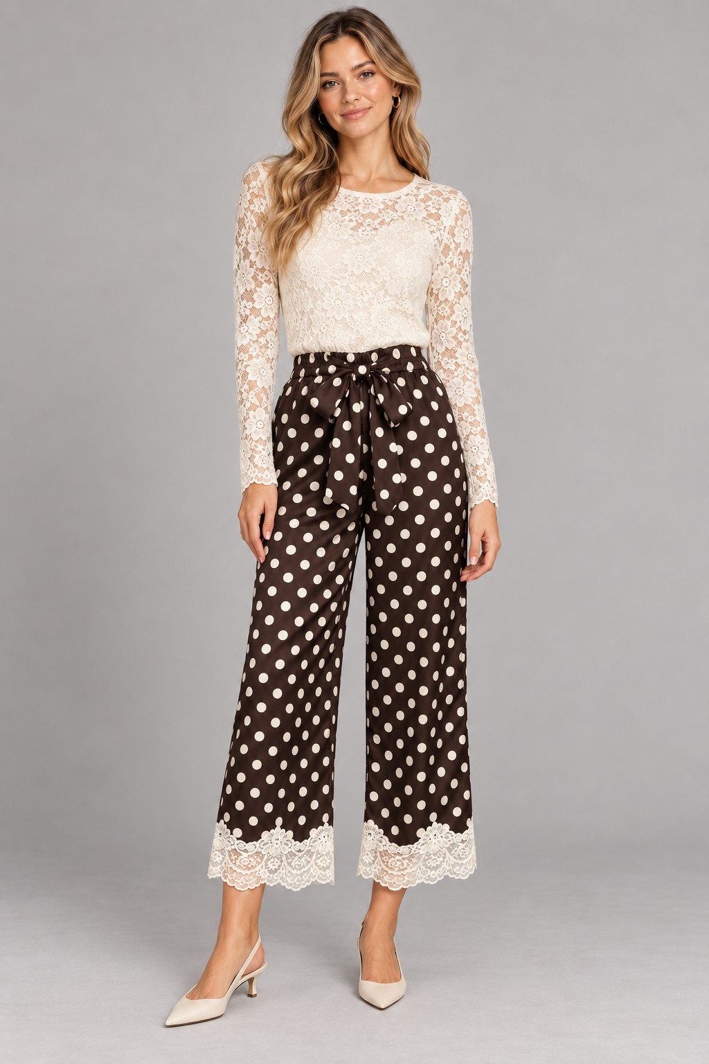 satin polkadot pant 