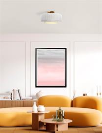 Ceramic Large Tier Pleated Semi-Flush Mount