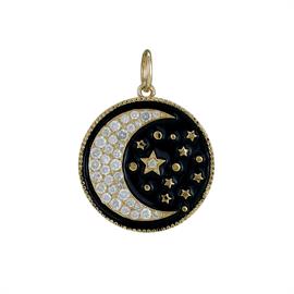 14K Diamond clover pendant charm with the chain