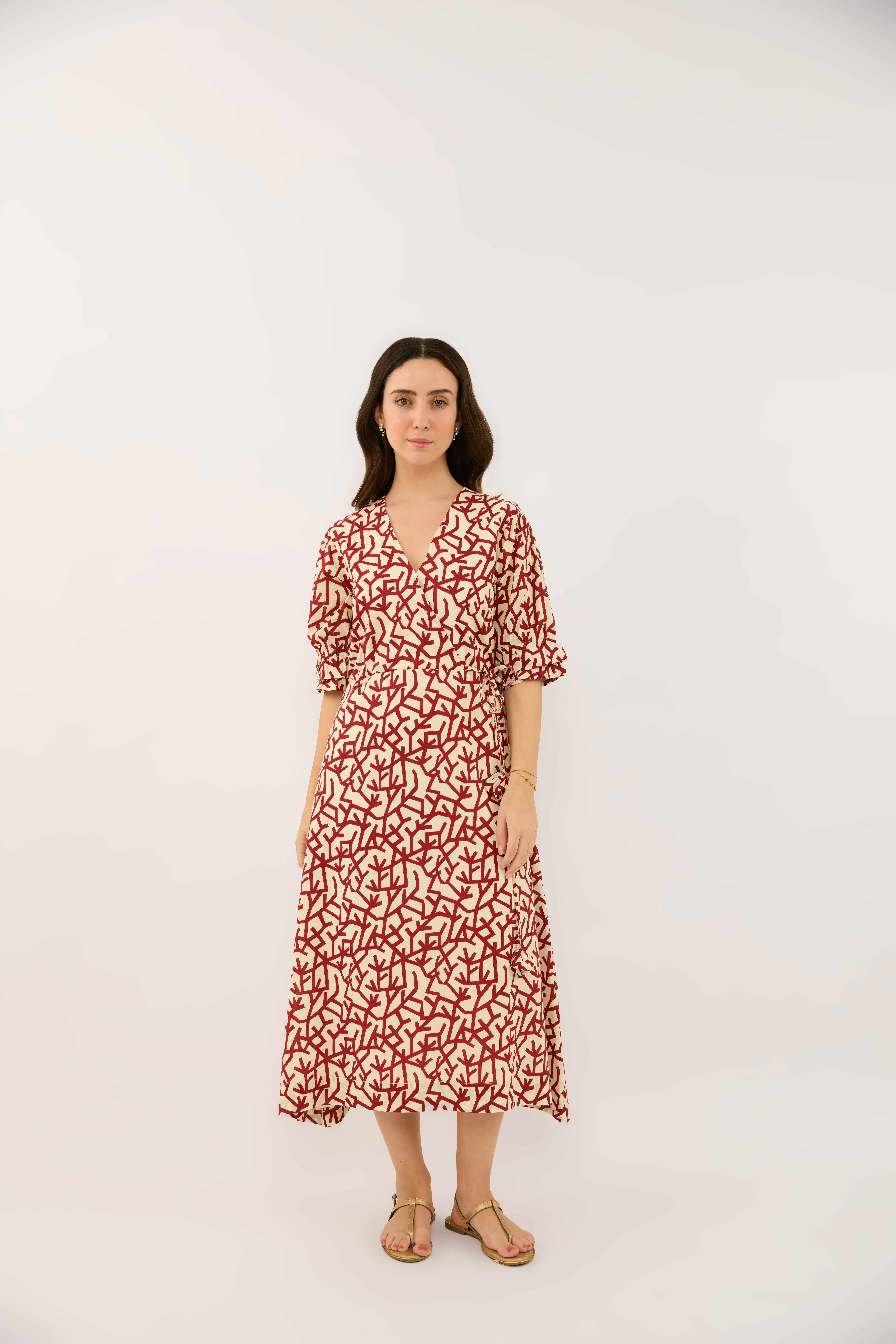 ORGANIC COTTON CAMBRIC 60S MIDI DRESS, LINED