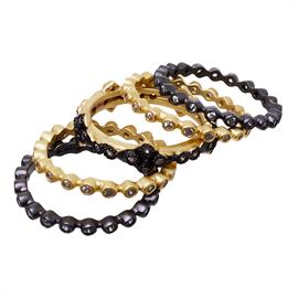 Pewter and Gold Ring Stack