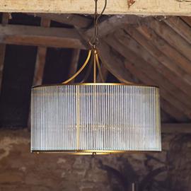  Artemis chandelier in antiqued brass with glass rods an