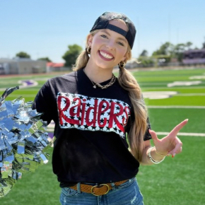 Anything with stars and metallic puff has to be a game day WIN!!  Shown on a Bella Canvas solid black t-shirt.