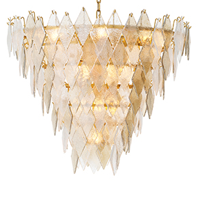 This luxurious centerpiece captivates with its rhombus design, casting a warm, inviting glow. Elevate your interior with a statement of sophistication and timeless elegance.