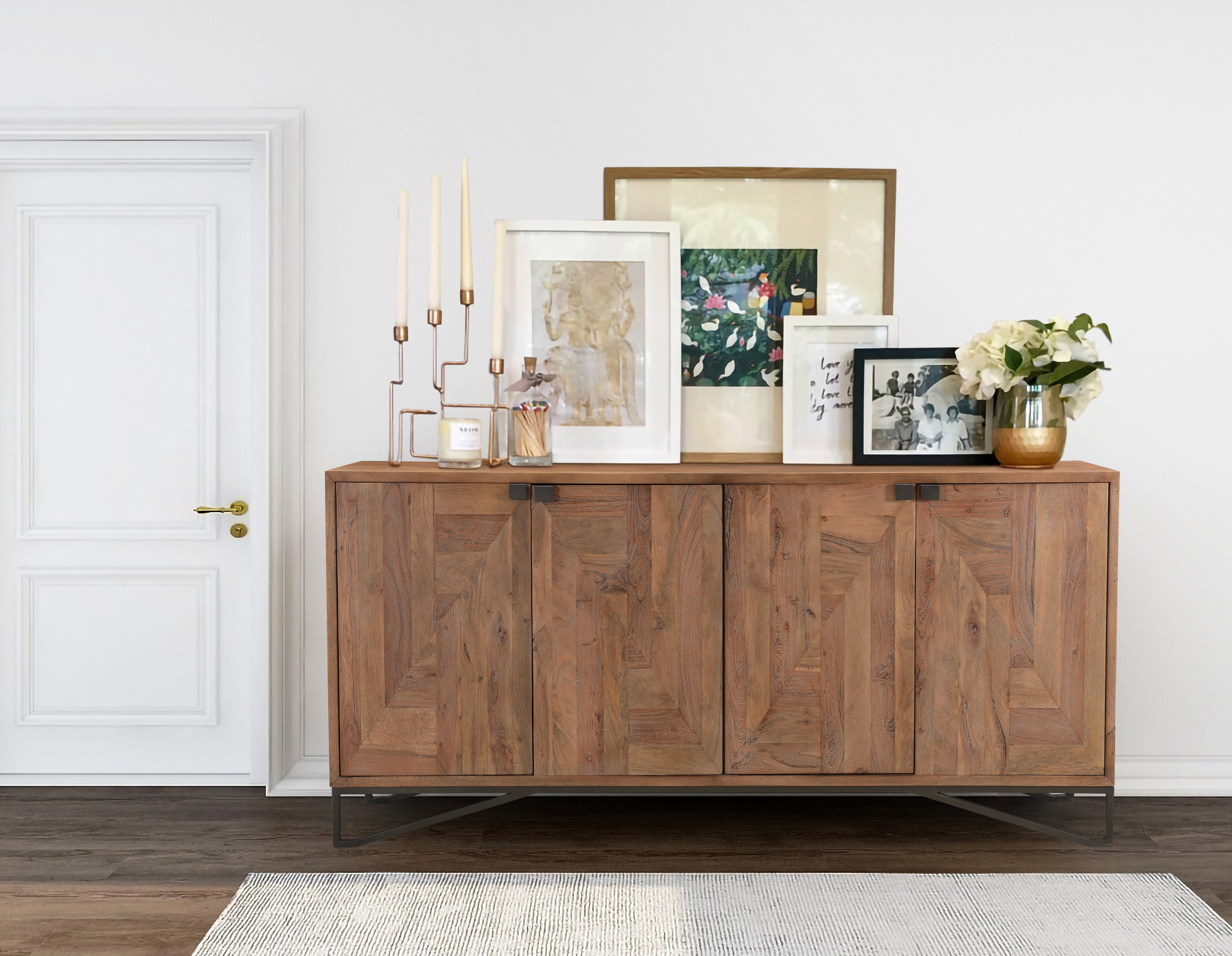 Crafted from solid mango wood