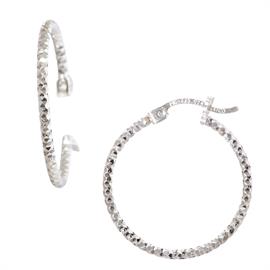 Silver Ridge Hoop Earring