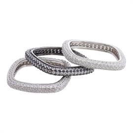 Silver and Pewter Stack Rings