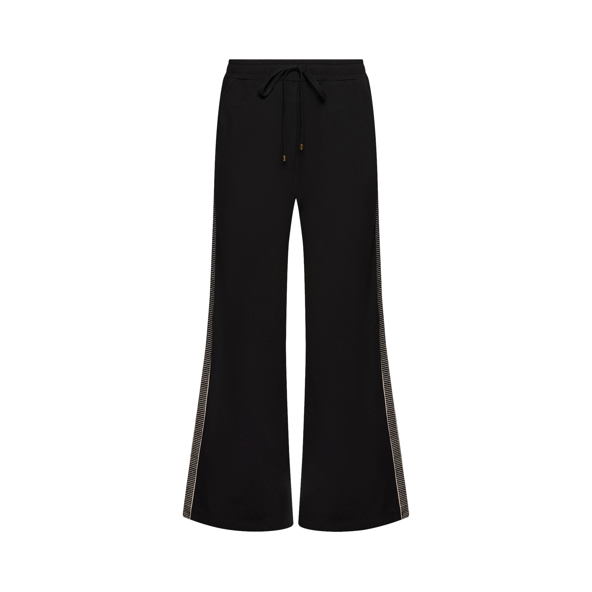 Tencel Modal Cotton Fleece with Elastane Pant with full length side trim made by Artisans in Oaxaca, Mexico.  Drawstring waist.  30" inseam.  Available in black, cream and coastal gray.  XS-XL