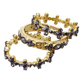 Gold and Pewter Crown Rings