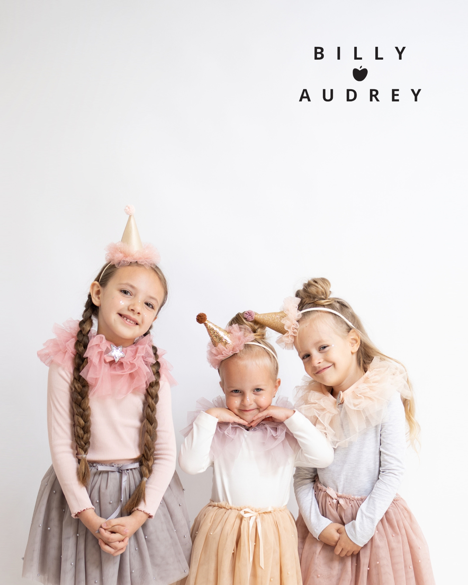 Paired with the matching cape and fairy wings made from the same fabric, our Audrey tulle skirt becomes the perfect outfit for magical picnics, fairy parties, and birthday celebrations. 