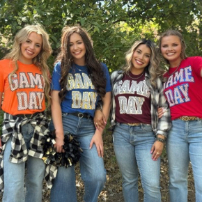 A BEST seller right now and it looks just as good on another color of tee other than black! Mix your color combos to make it the perfect fit for your favorite team!