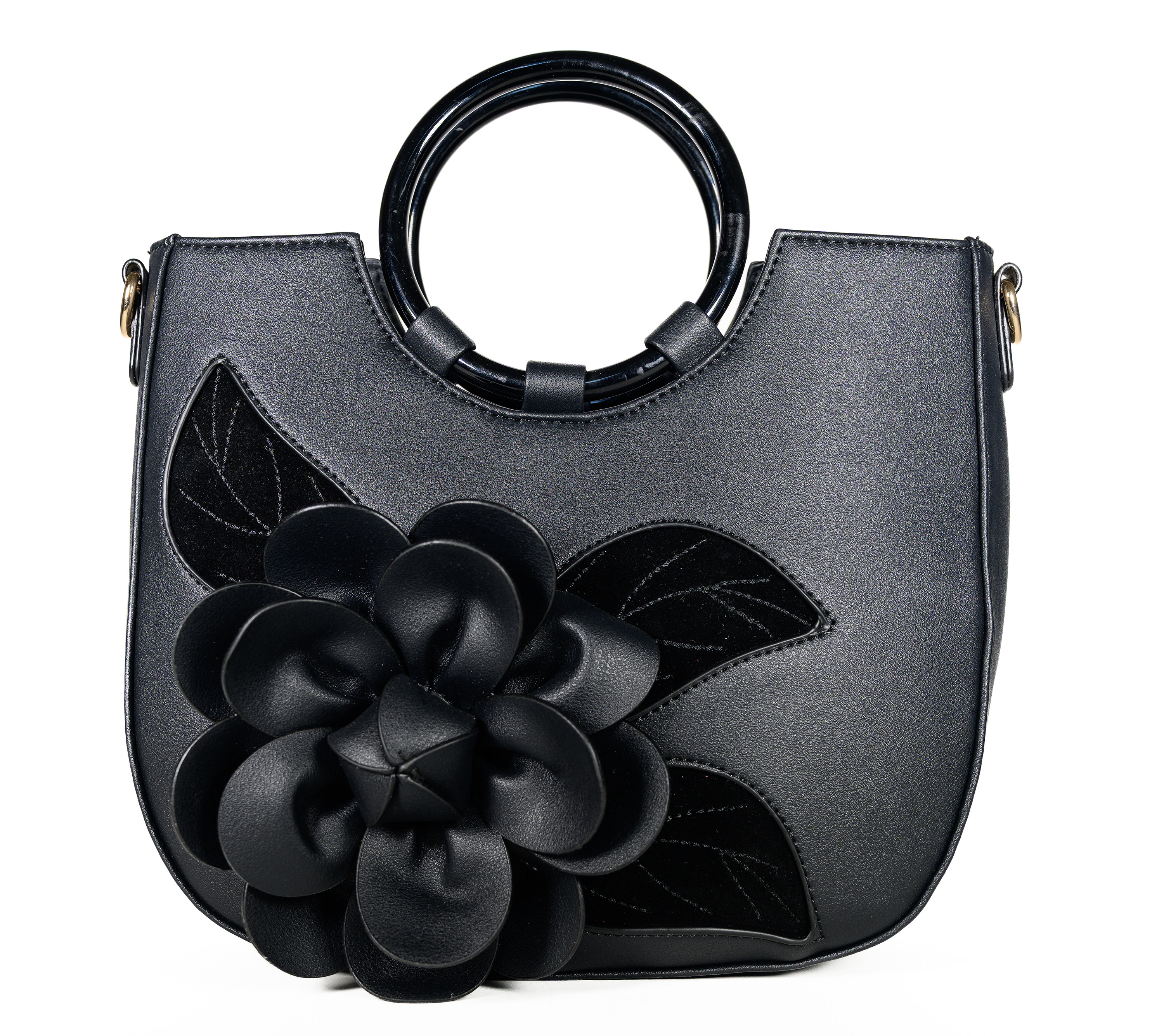 Black Vegan Leather Handbag