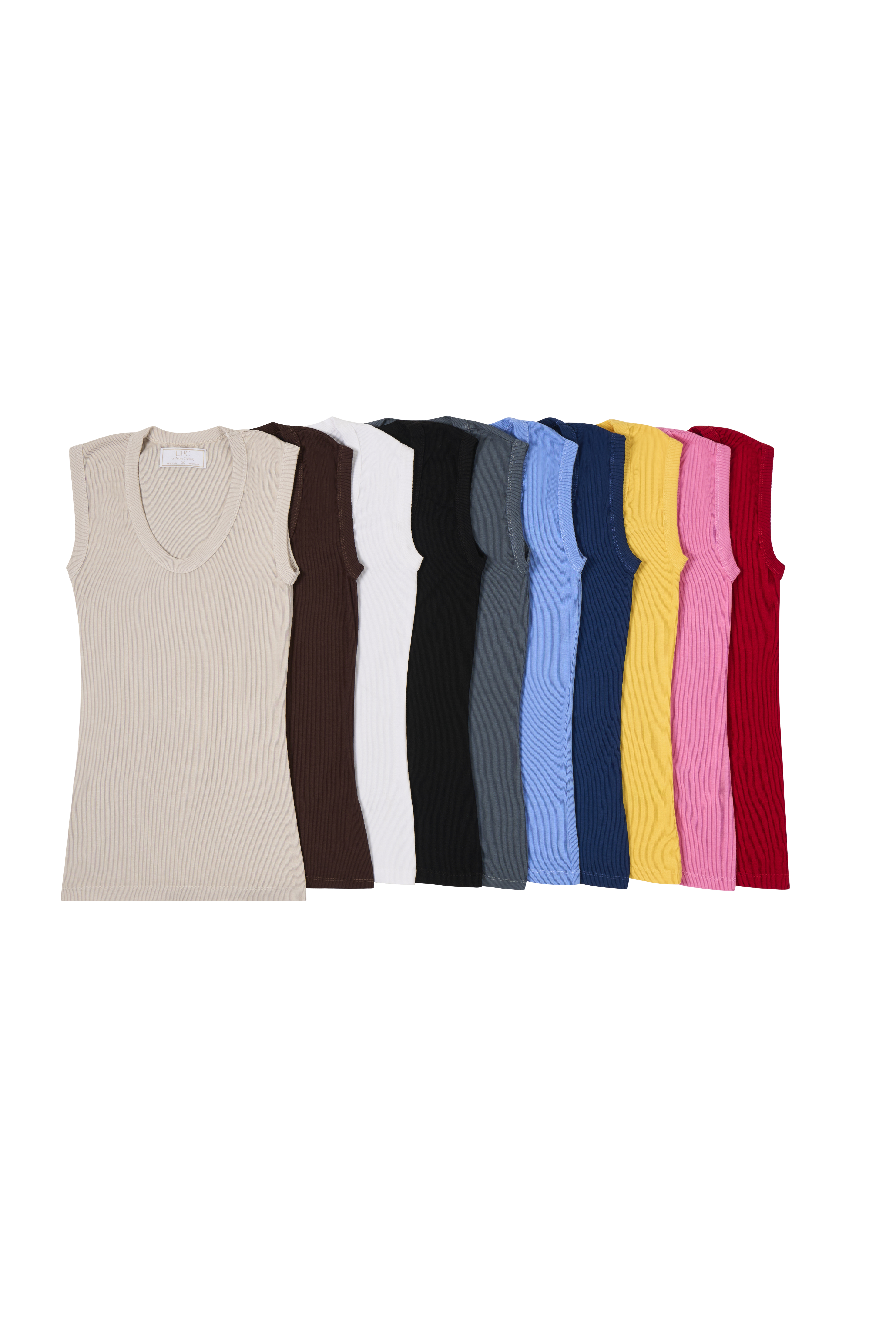 Sero Rayon rib cotton U-scoop top.  Comes in many colors.  XS-XL
