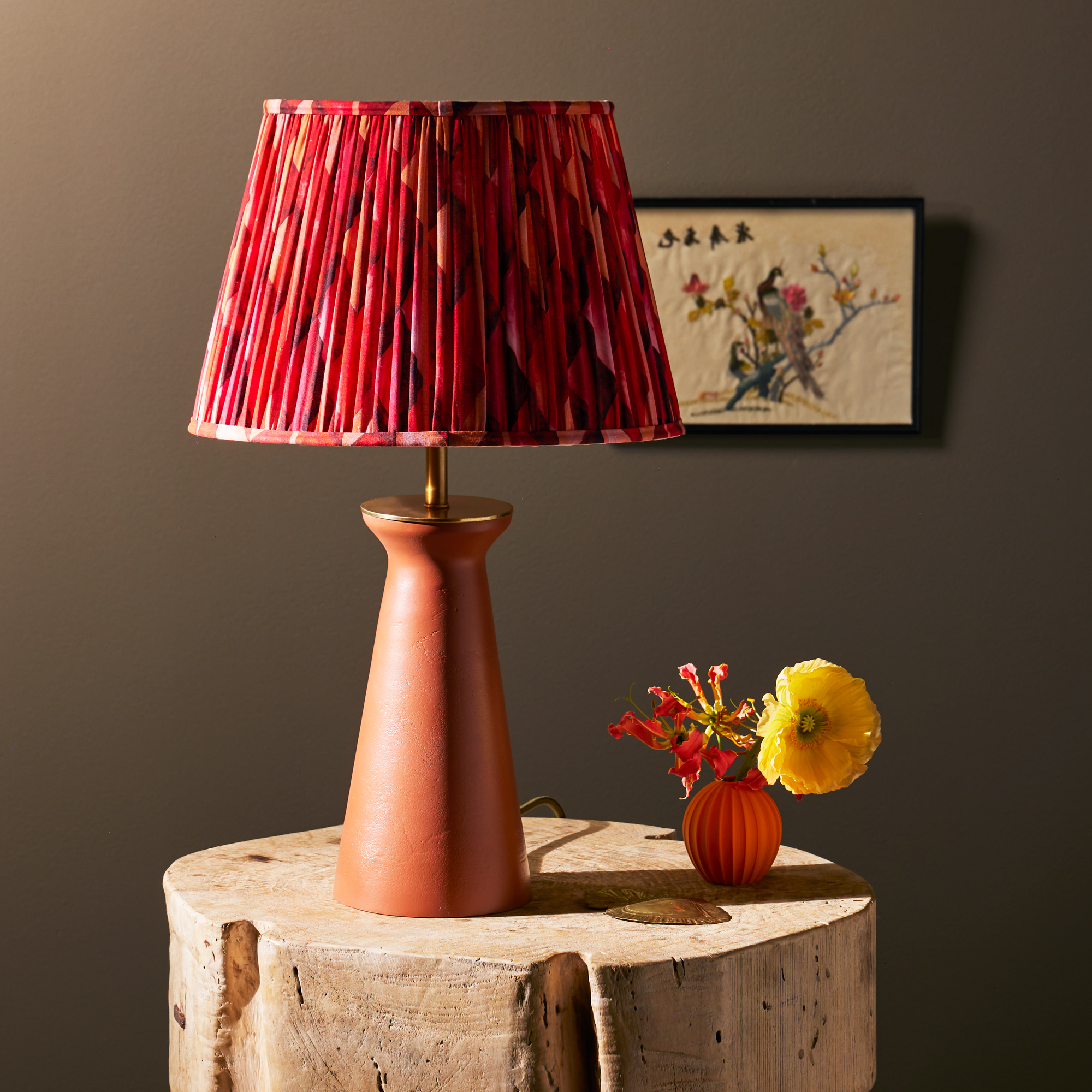 Rendered in either terracotta or bright blue the Cala lamp takes its inspiration from Balearic style interiors. 