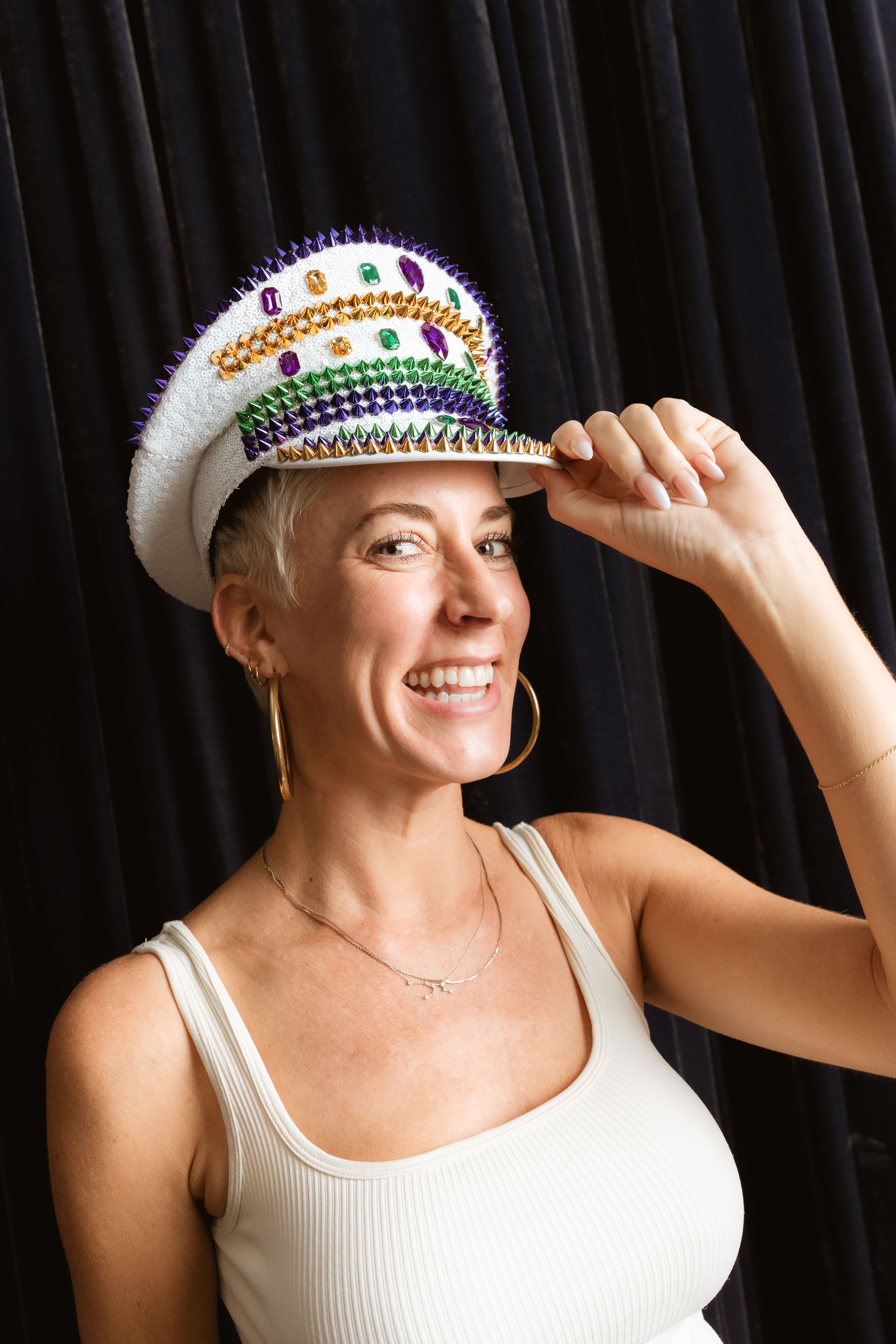 White Mardi Gras Conductor Hat
