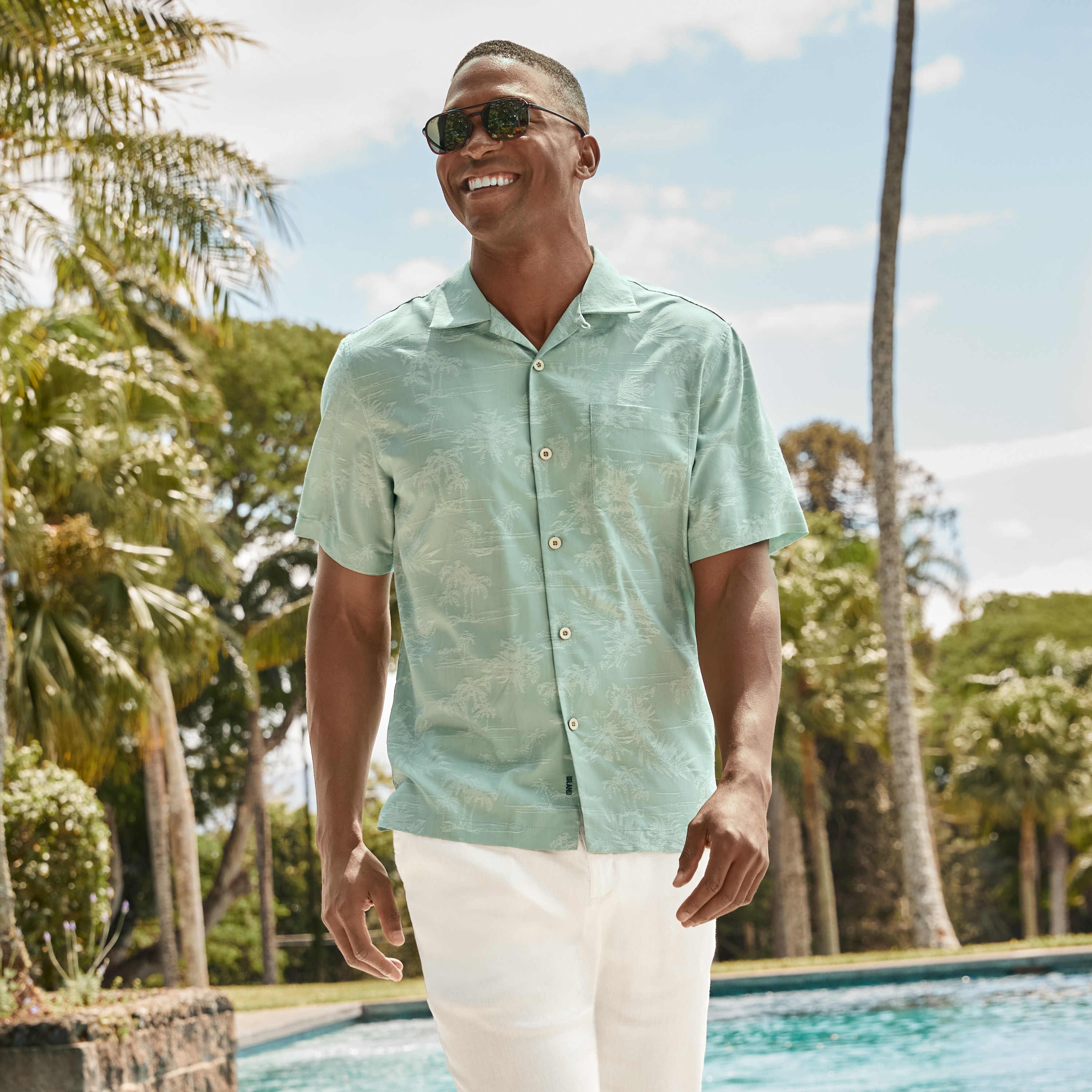 Coastal Ease Palm Visions IslandZone® Camp Shirt