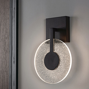 Apollo LED sconce available in Black and Light Antique Brass, also available as a pendant.