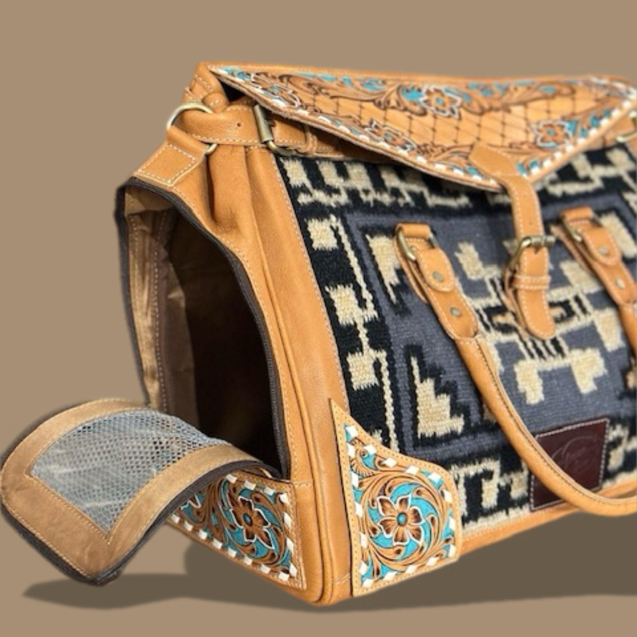 The perfect pet carrier for your western fuzzy buddy.
