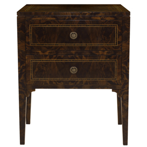 Hand-carved burled walnut Chest made of Mahogany.