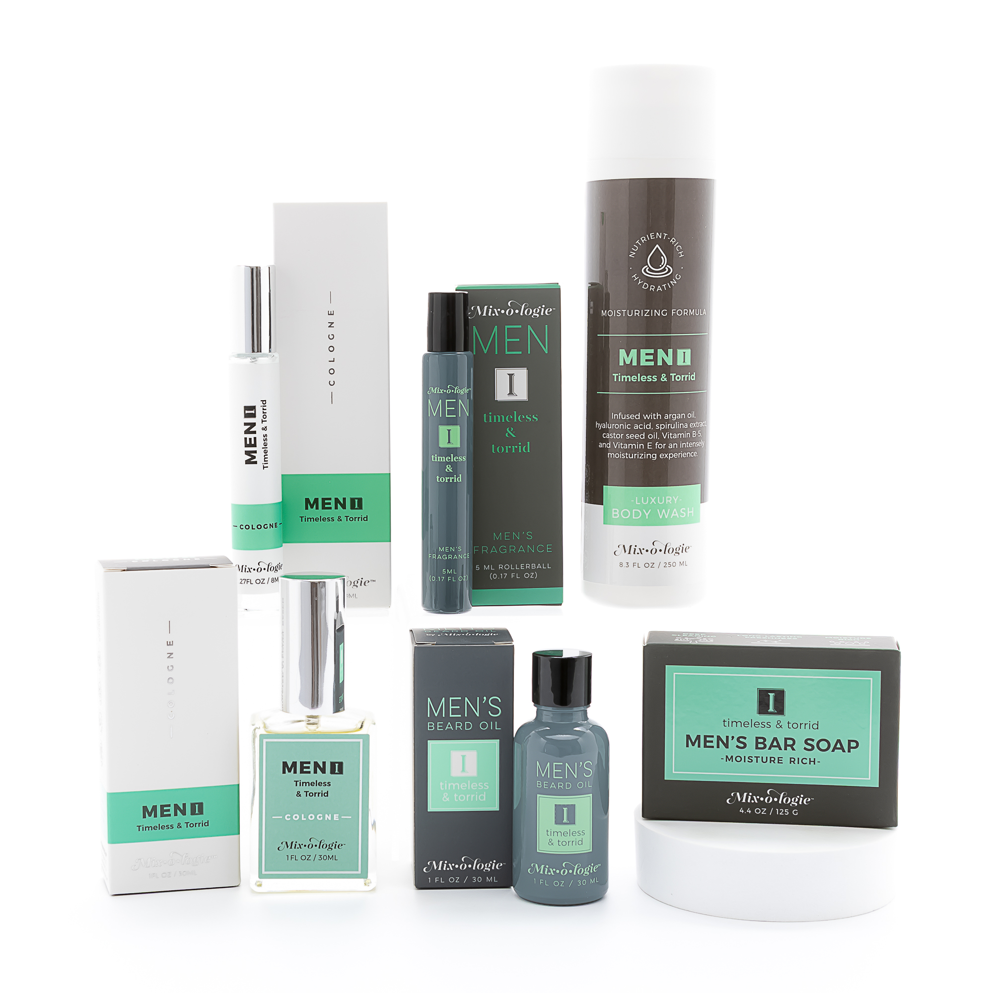 A collection of personal care products for HIM