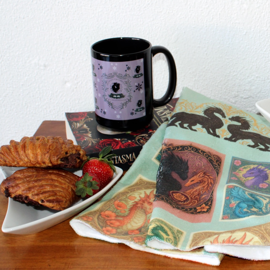Art Nouveau Dragon Tile Tea Towel