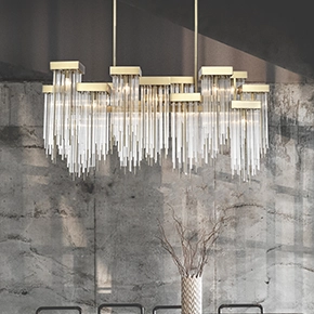 Waterfall Linear Chandelier 3 Available Sizes and Finishes