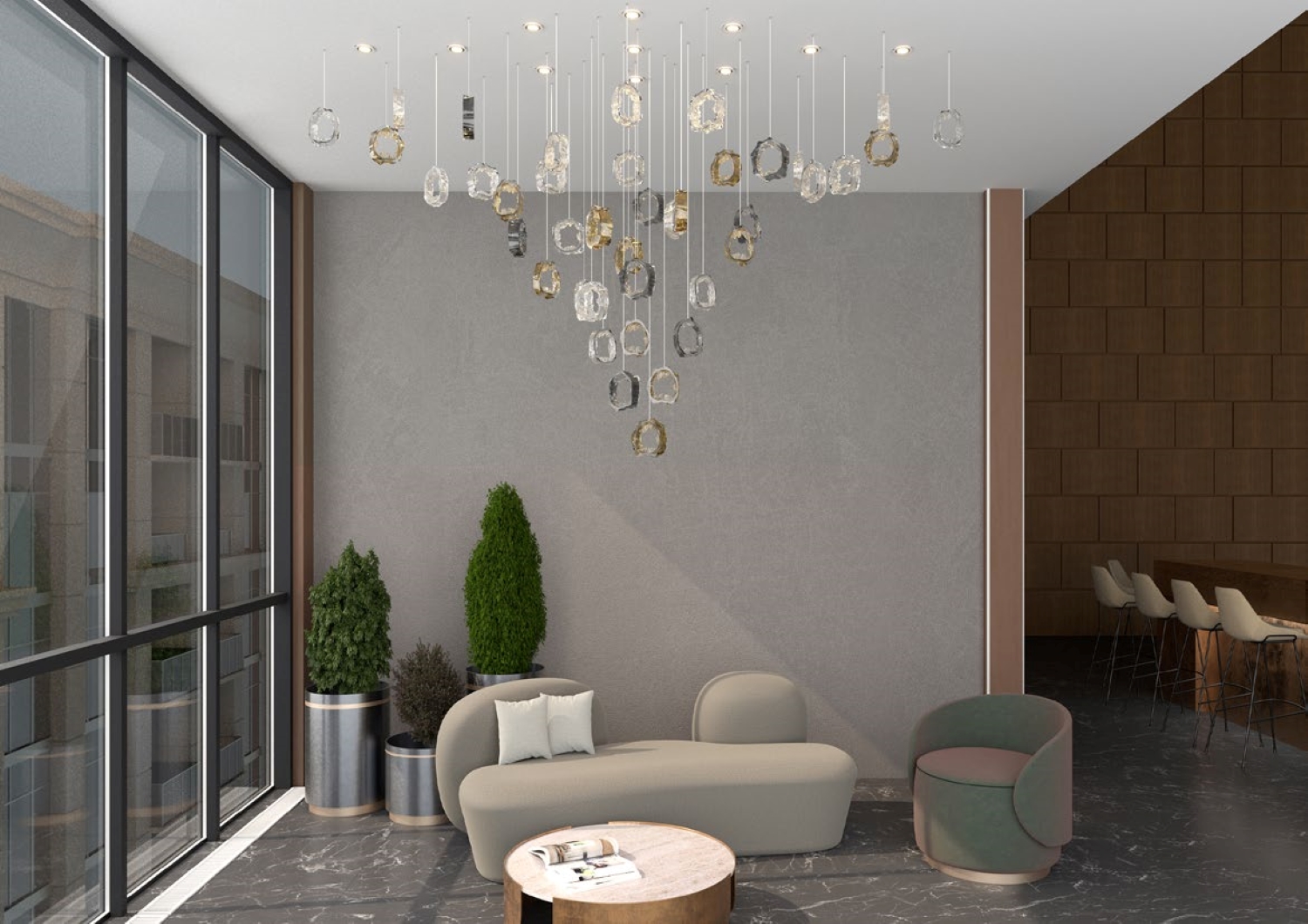  Colour: crystal + neutral grey/crystal + whiskey/crystal Length: 3000 mm (118,11 in) Width: 1000 mm (39,37 in) Height: 1300 mm (51,18 in) Weight: 30 kg Light source: 11 x GU10