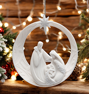 Holy Family Ornament 4 1/4" x 4 5/8"W