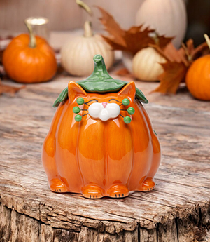 Pumpkin Cat Candy Box 5 5/8"H