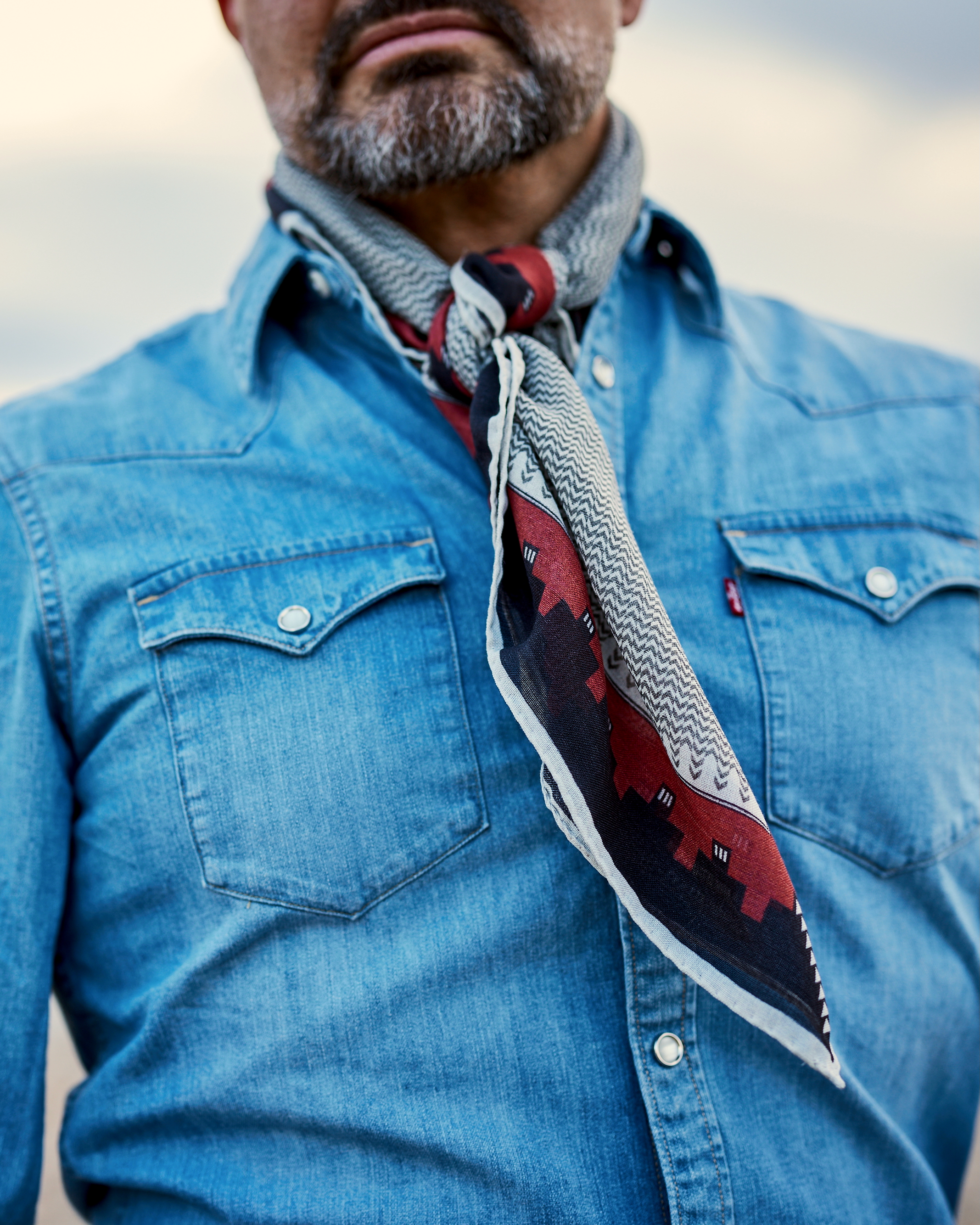 Silk wool blend neckerchief, Made in Italy