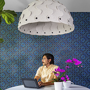 Hush is an acoustic device and pendant light scientifically proven to reduce reverb. Ideal for corporate workplaces, playrooms, and home offices.
