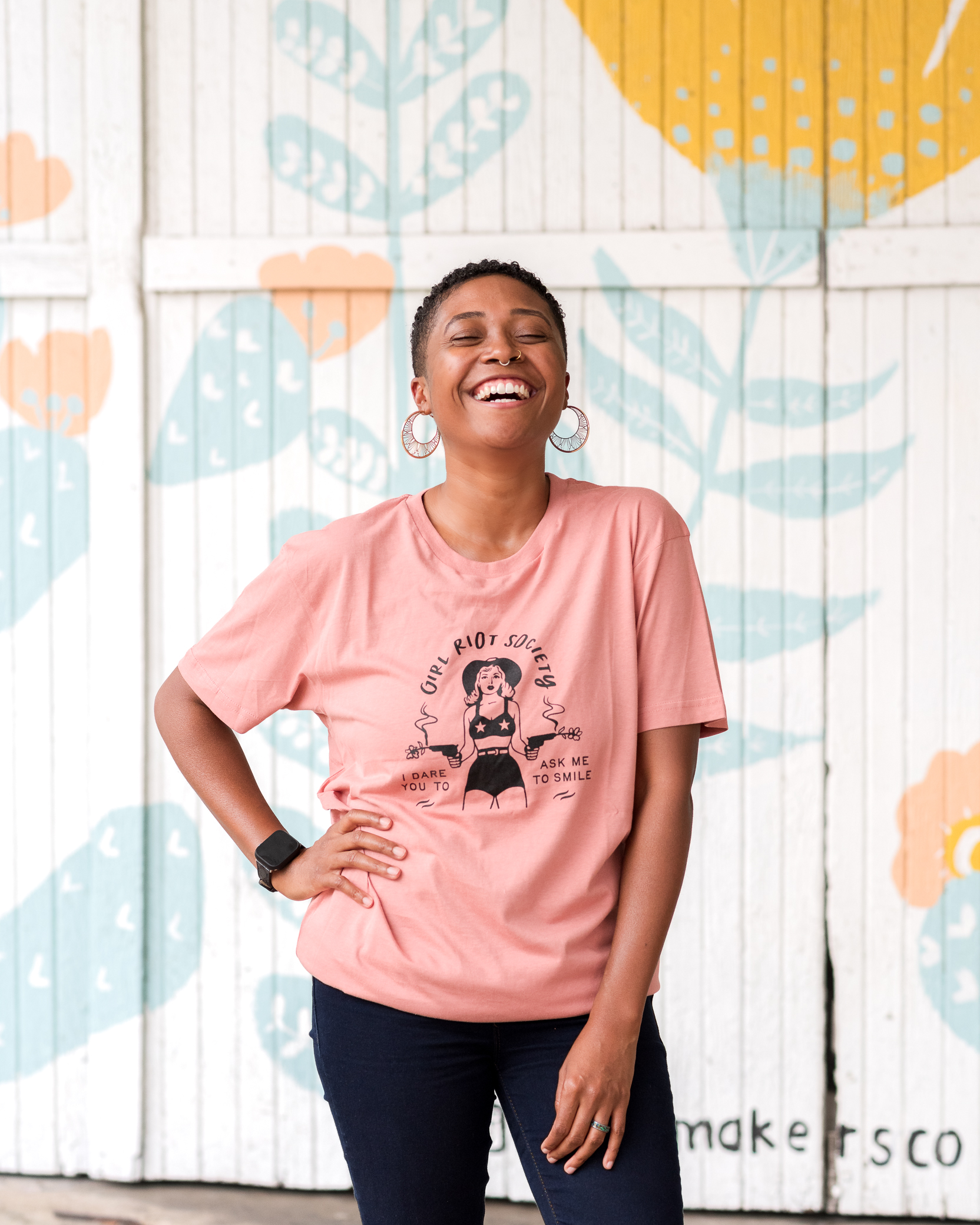 Girl Riot Society Tee (Dusty Rose)