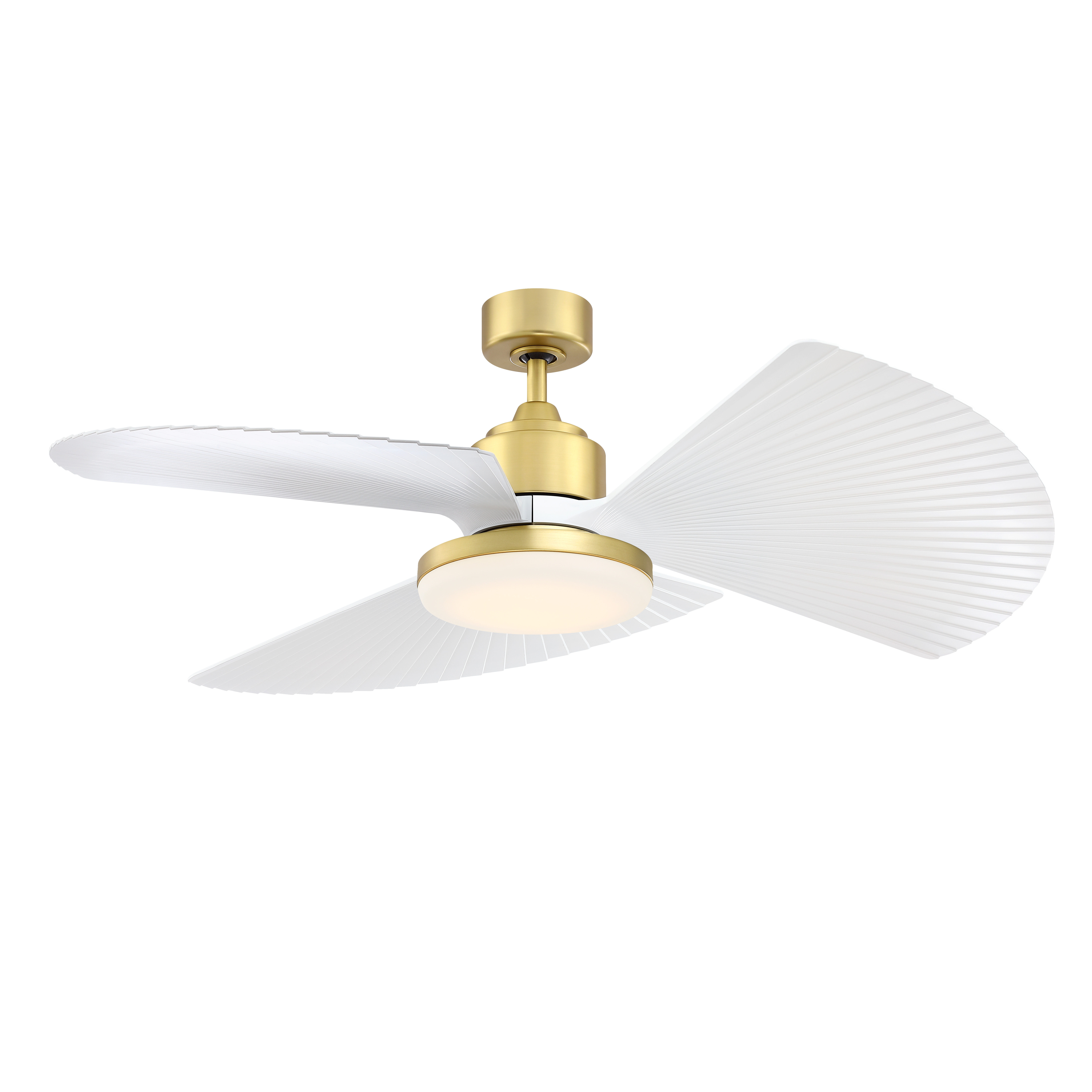 TriAire Multi-component fan with pleated blade and 12-inch light kit