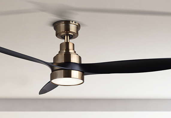 We offer ceiling fans from  24"W to 120"W that all bring sleek style and charm! Shown here is the 52" Luelle LED fan, a romantic and luxurious addition wherever it’s placed.
