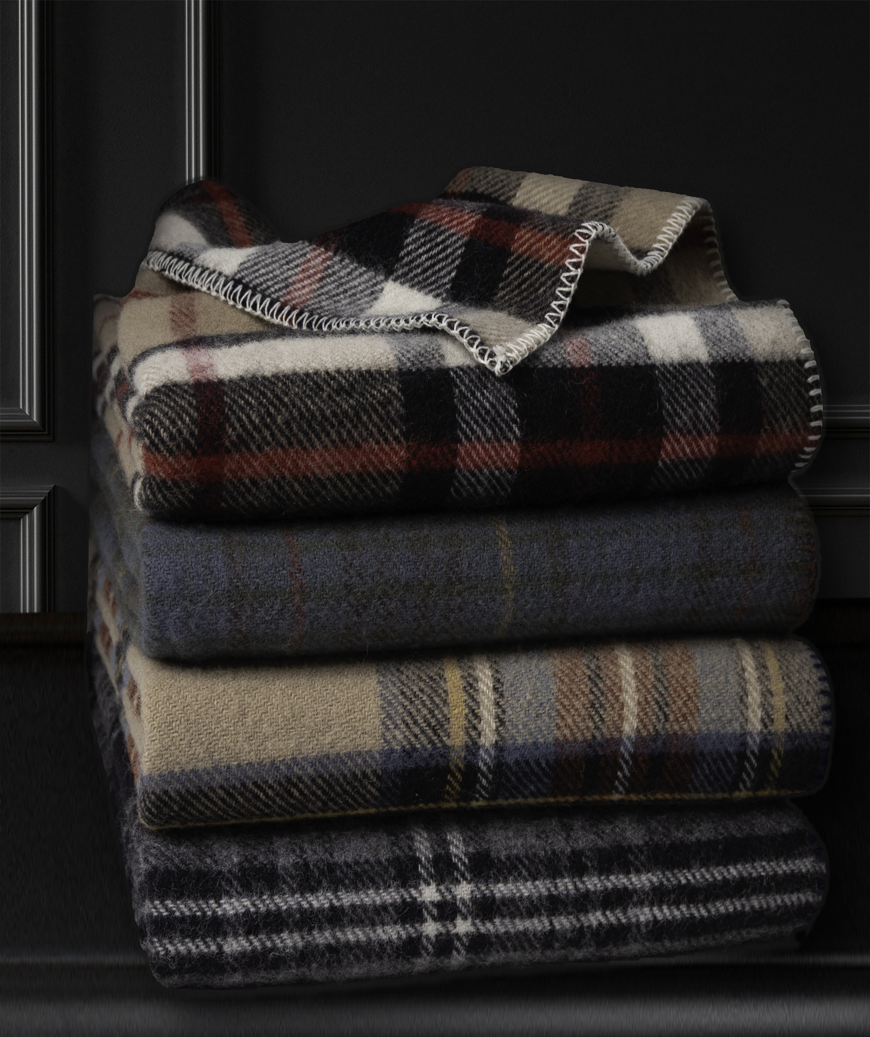 Color Stack of the Highland Tweeds BIG Throw