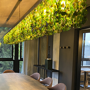 Fire + Ice  is a bold pendant handcrafted from recycled glass in mutliple configurations and colors, Each fixture is uniquely made, merging industrial character with refined artistry.