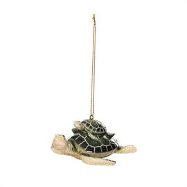 Beachcombers Coastal Life- Green Mother Baby Turtle Orn