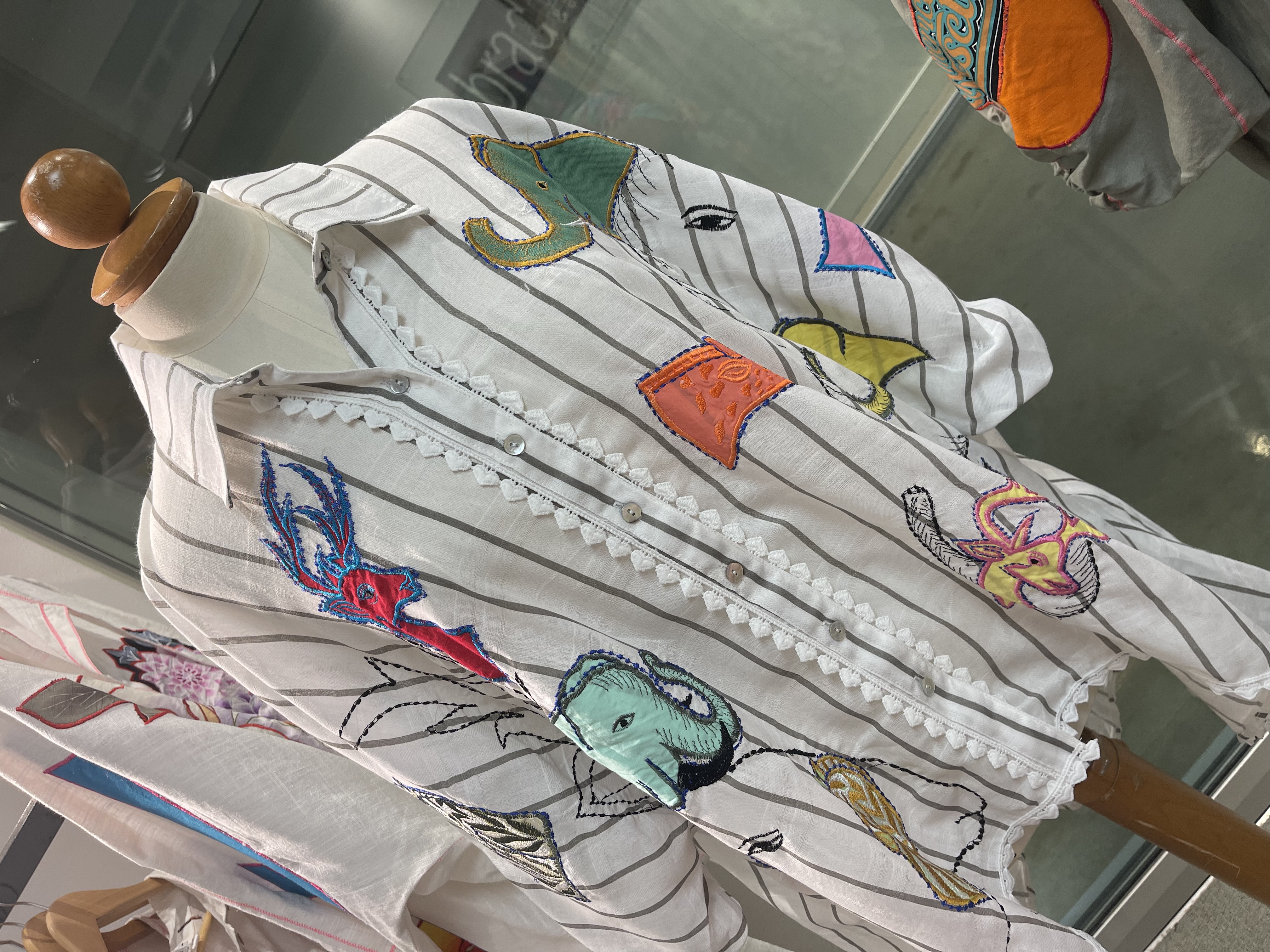 Animal Top on pinstripe