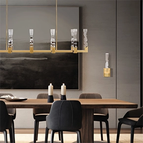 Mamadim PL11356/LED-12/2x2/AGB Linear Pendant with WS11309/LED-1/2x2/AGB Wall Sconce