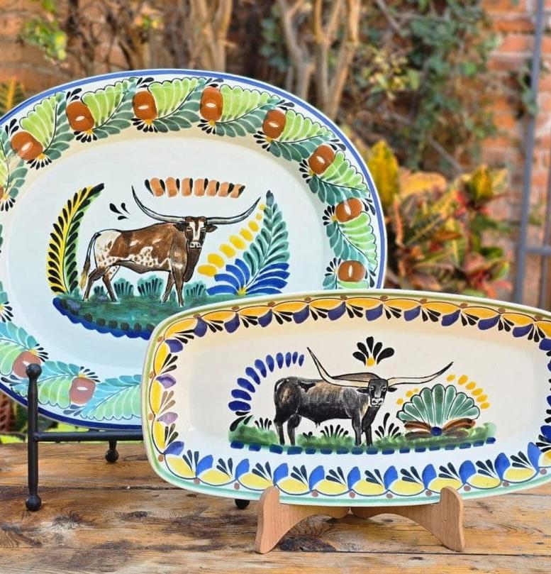 LONGHONR, COWBOY, COWGIRL, HORSES, ROADRUNNERS HAND PAINTED PIECES 