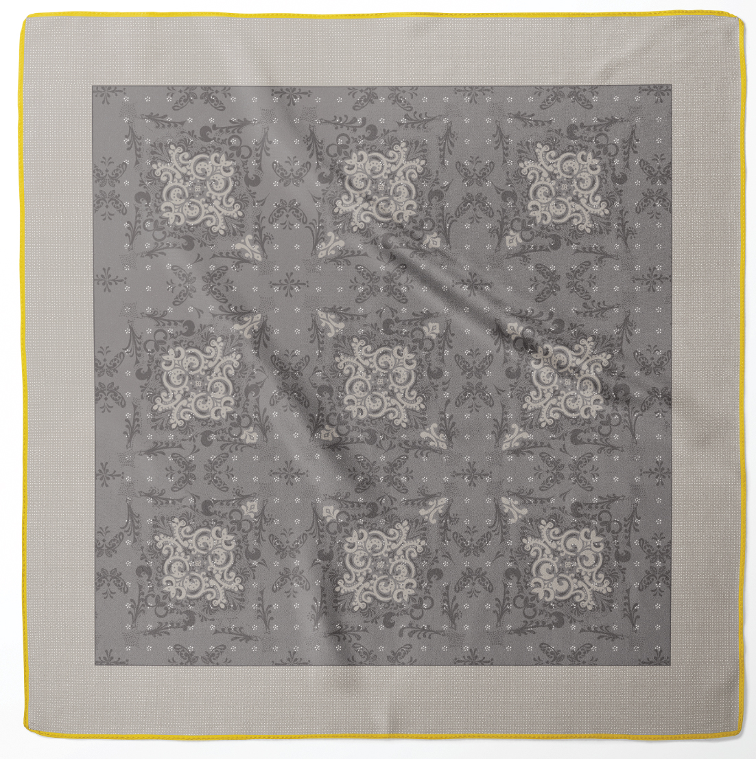 silk twill scarf with hand rolled edges