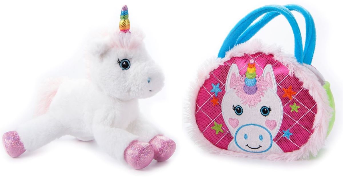 Plush Sparkly Purse with Unicorn Plush