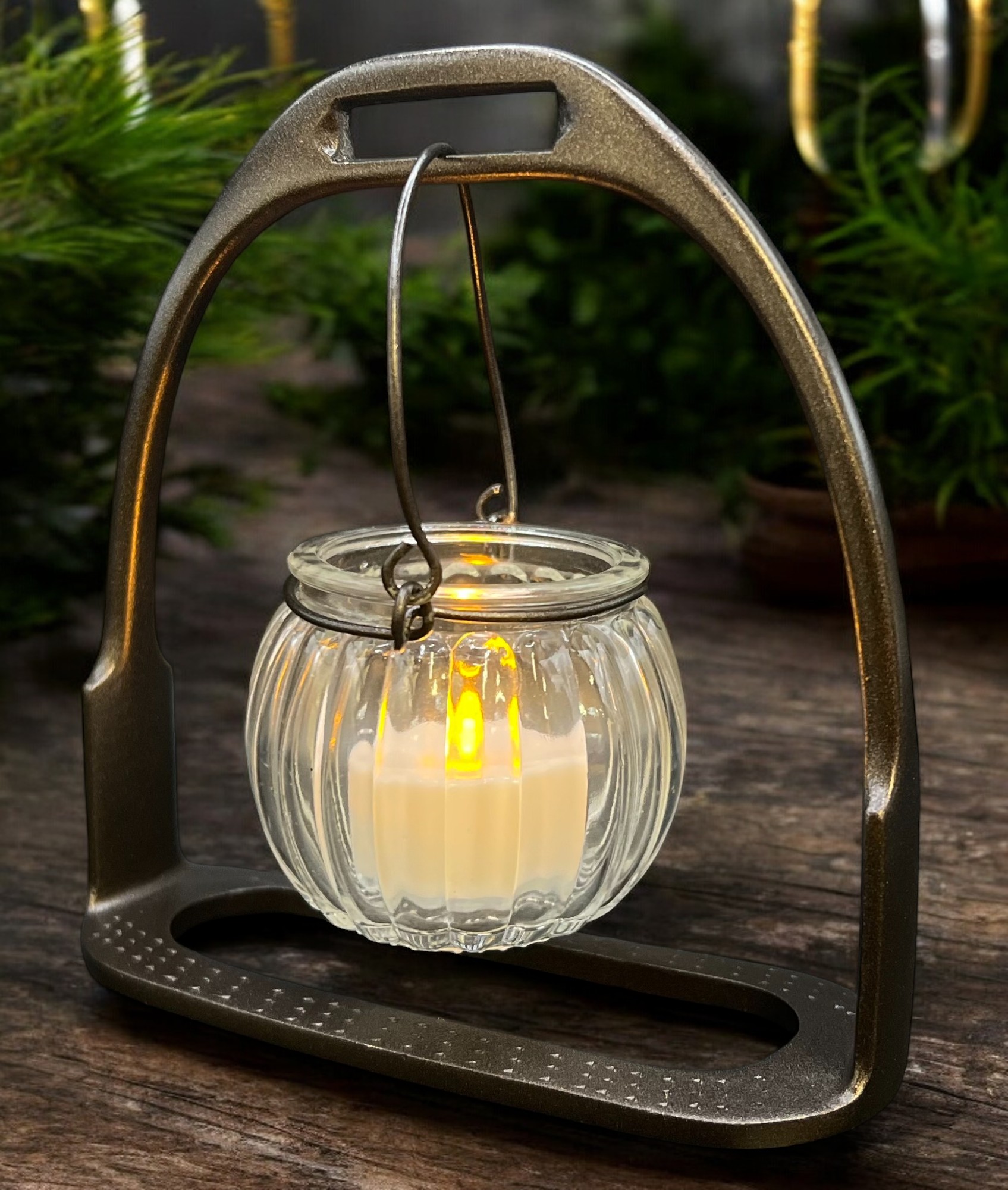 Repurposed stirrup light-comes in many color options
