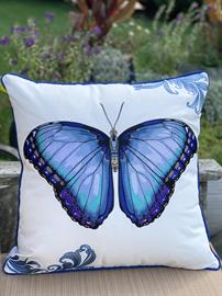 Rightside Design - Bold Blue Butterfly Outdoor Pillow